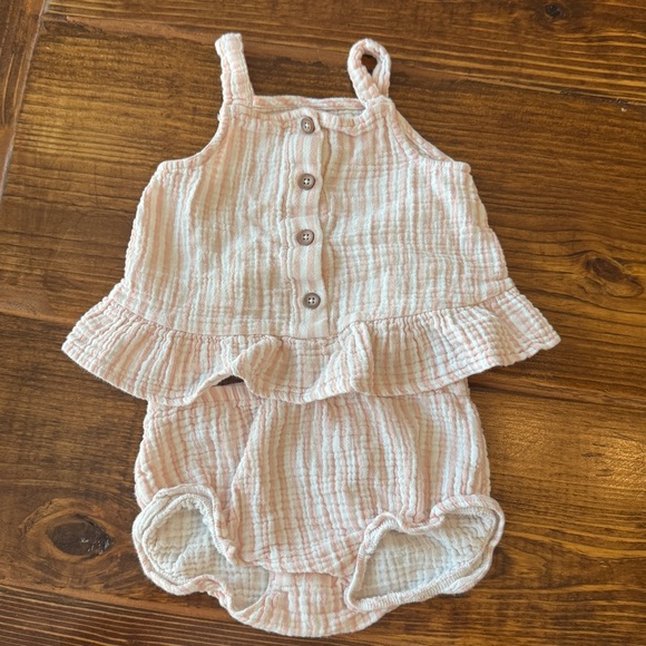 Carter's Other - Carter's | Pink Striped Ruffle Set